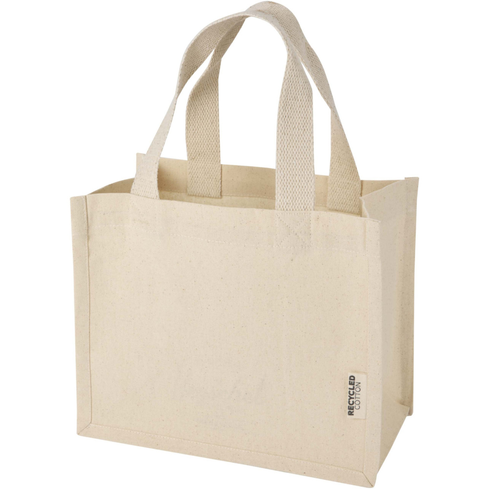Logo trade business gifts image of: Odessa 220 g/m² GRS recycled cotton mini gusset tote bag 9L